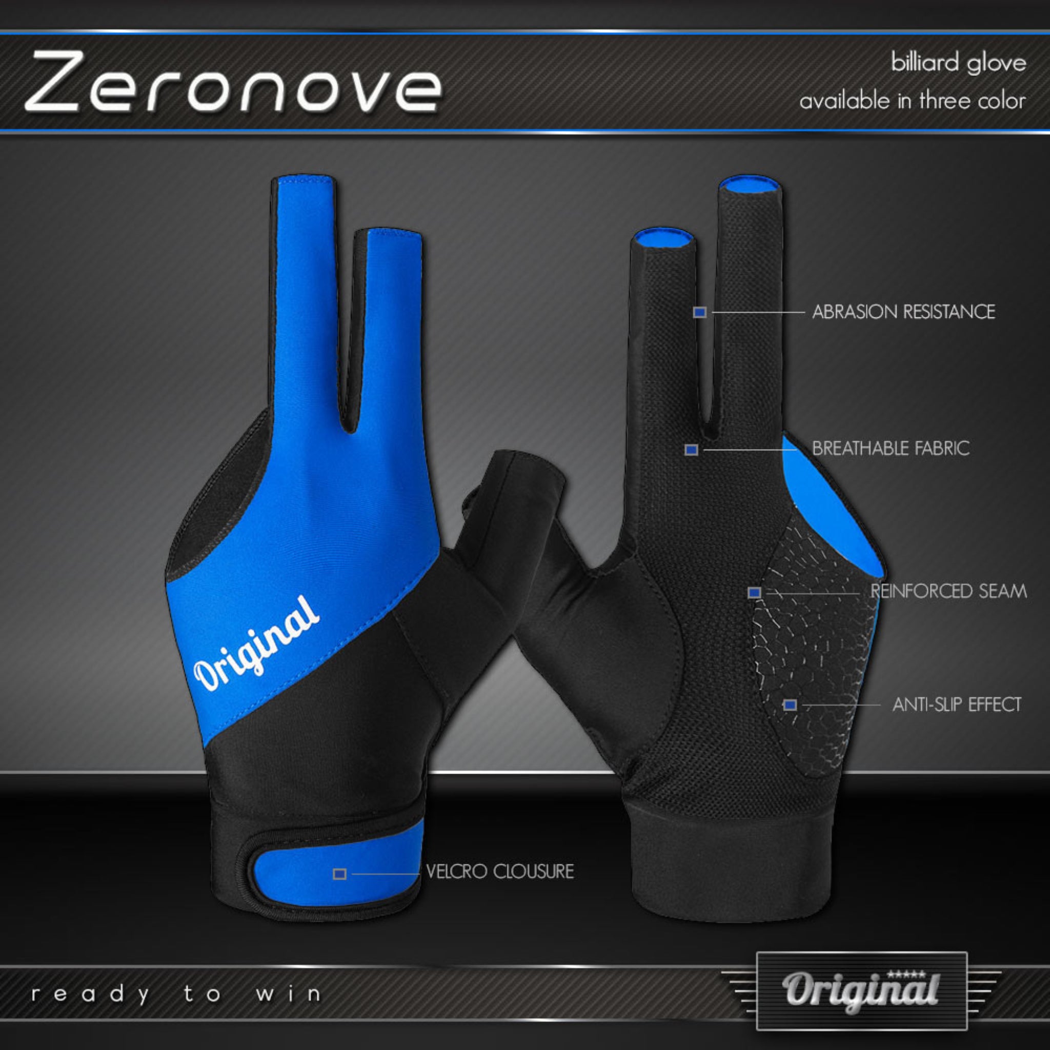 Luva Original Zeronove Azul e Preta Luva Original Zeronove Azul e Preta